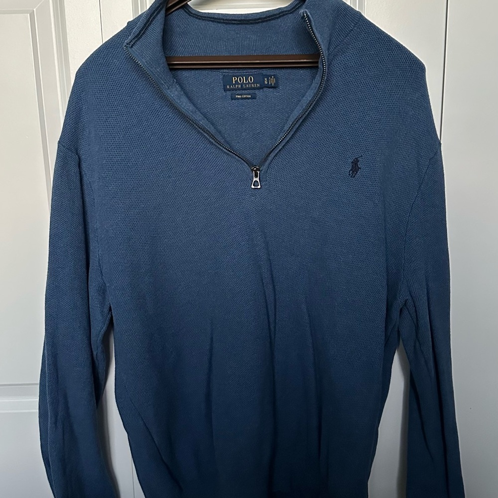 Polo by Ralph Lauren Men's Zip-Up Blue Sweater